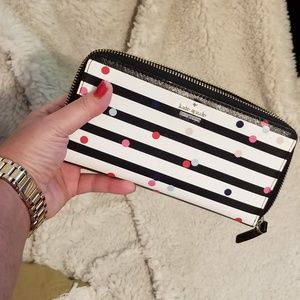 Kate Spade leather wallet confetti dots full size